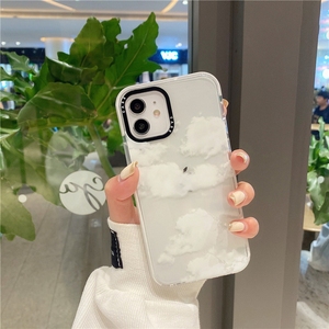 Moda renkli bulutlar boyama telefon iphone için kılıf 12 mini 11 13 Pro Max 7 8 artı X XR XS Max SE 2020 sevimli silikon kapak - Product Image 3