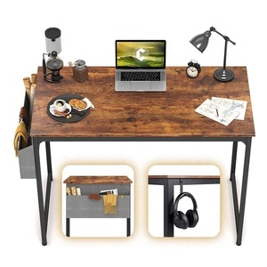 Mesa de estudio resistente y sencilla, escritorio para ordenador de oficina en casa con bolsa de almacenamiento y gancho para auriculares para espacios pequeños - Product Image 3