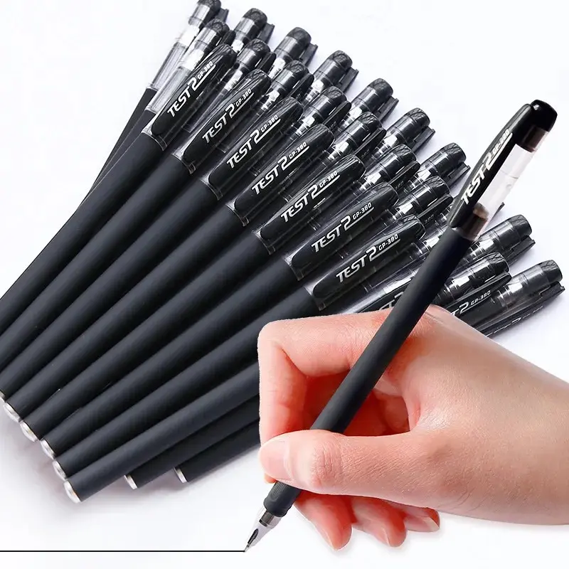 Jel kalem 0.5mm iş imza kalem ofis öğrenci muayene tükenmez kalem buzlu karbon Custom Made plastik çok Rouge 100
