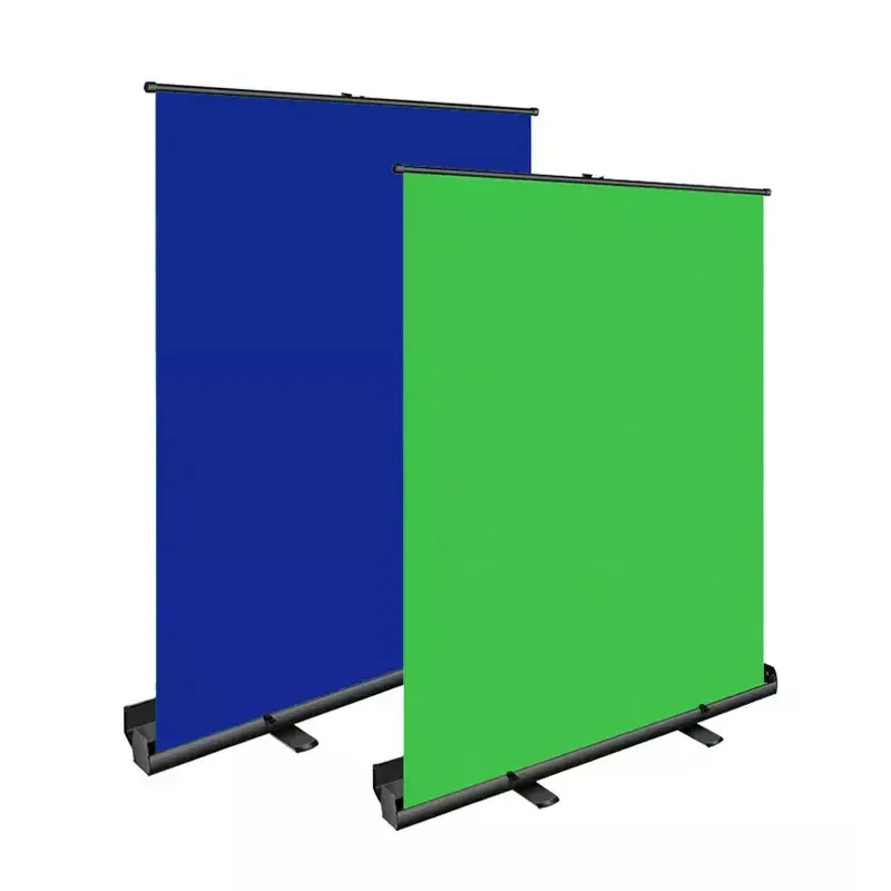 Backdrop portátil para fotografia de 1.5*2m, tela verde para fundo de fotografia, painel cromakey dobrável, preto, azul