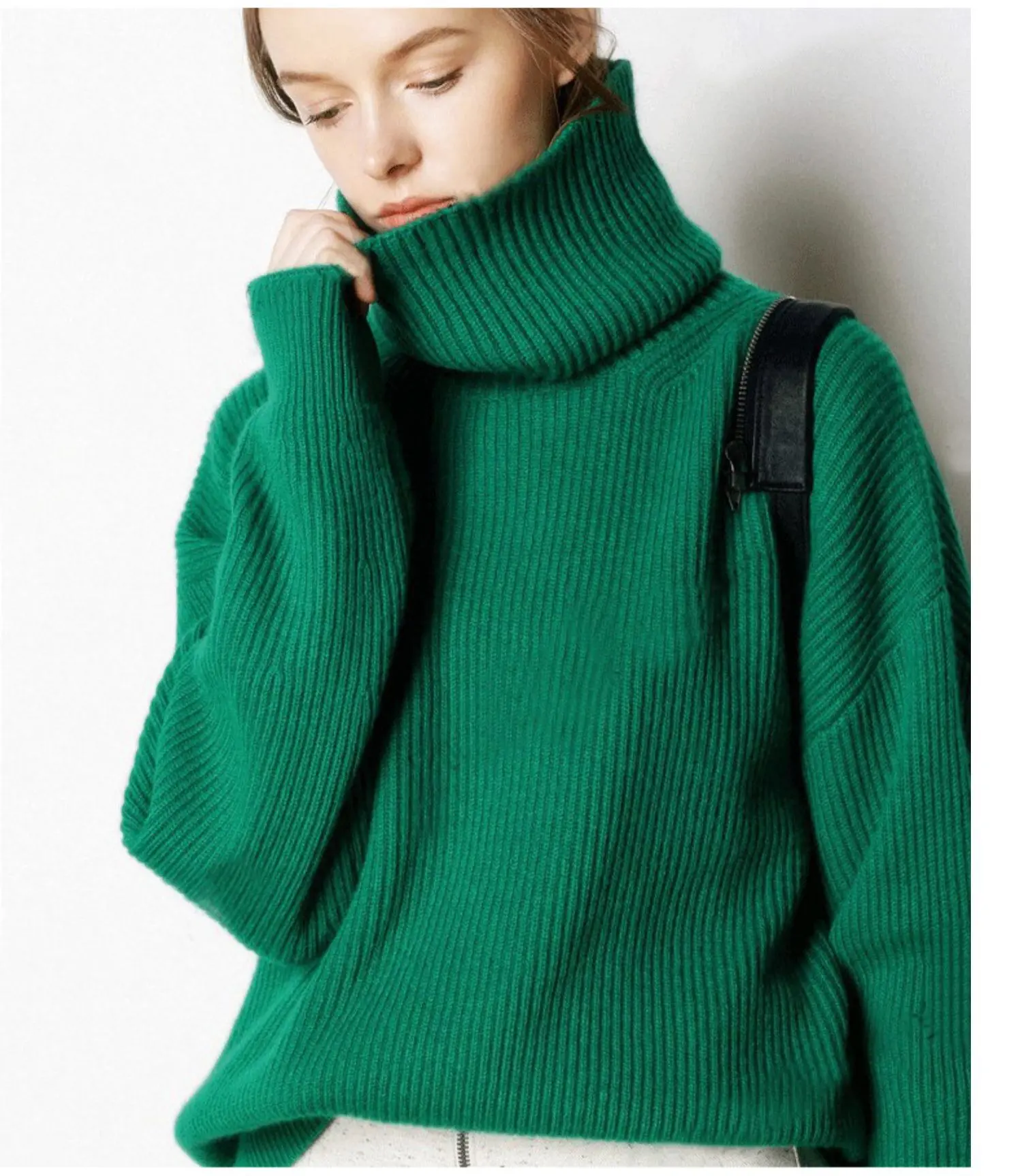 Fyfyb-pull coréen pour femmes, en cachemire, personnalisé, col de tortue, pull en laine mérinos, taille Plus, tricot