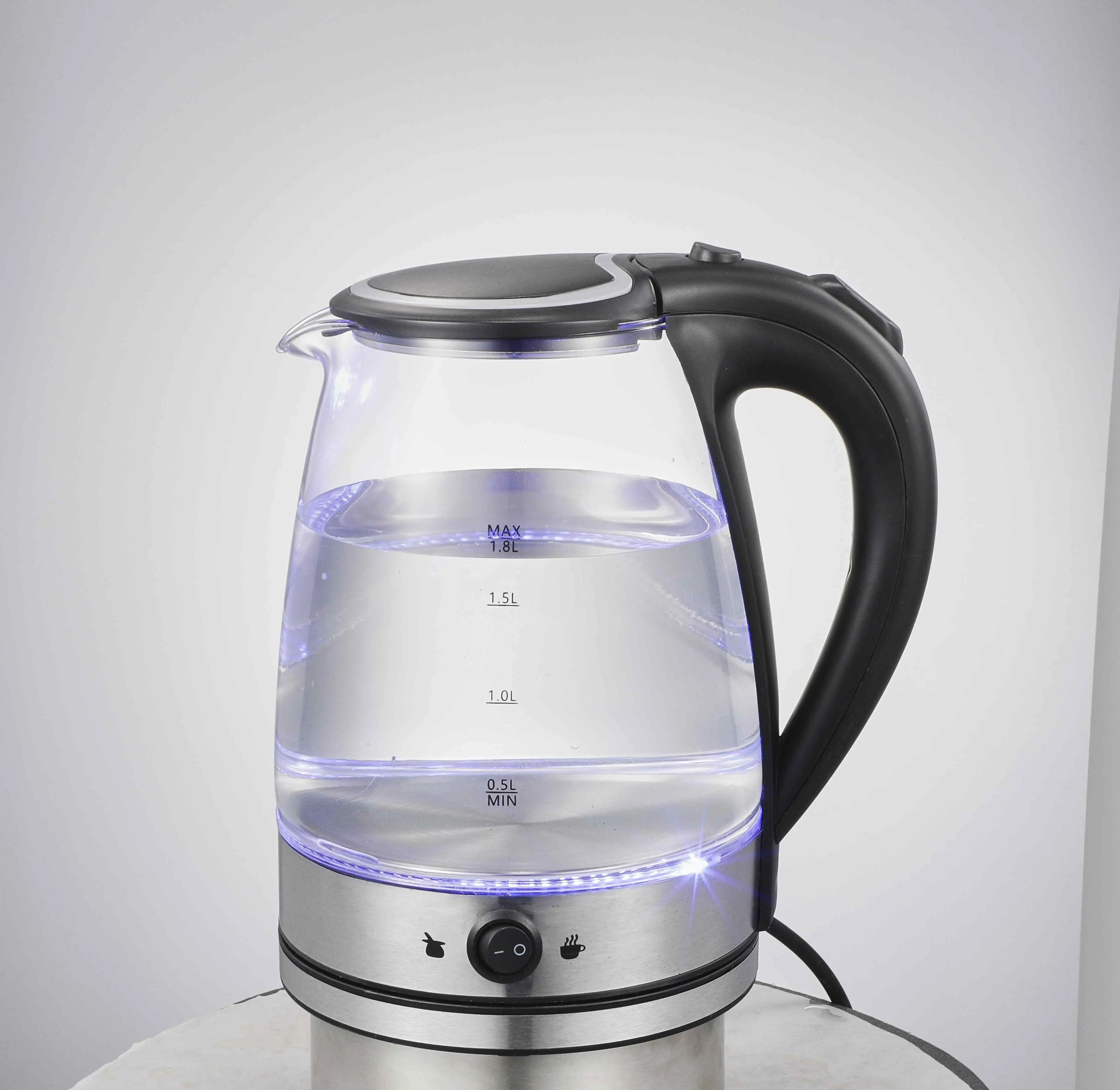 OEM/ODM чайник с горячей кипящей водой стеклянный чайник изолированное стекло Прямая продажа с завода 1,8 л электрические чайники