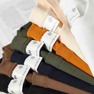 Kaus pria rajut kerah bulat 100% katun, T-Shirt motif reguler, cepat kering uniseks layar - Product Image 1