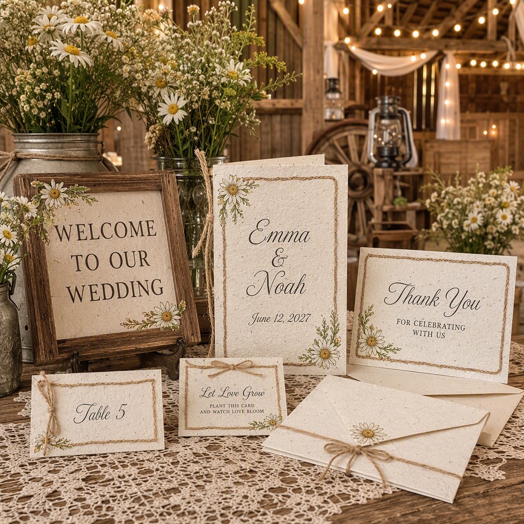 Kit de mariage dans une grange vintage