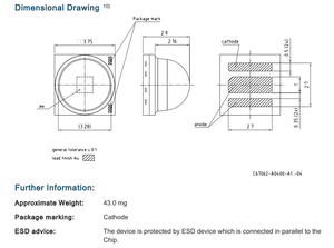 大功率3V 5w贴片3535 50度850纳米红外发光二极管光源SFH 4718AS A01 - Product Image 2