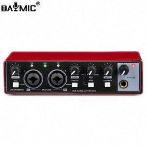 热6.35毫米XLR输入音频接口声卡音频接口计算机录音现场配音usb录音