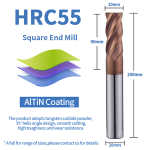 XDracon HRC55 CNC Router <strong>Bit</strong> Inch Size Flat End Mill Tungsten Carbide Milling Cutter For CNC Cutting Tool - Product Image 2