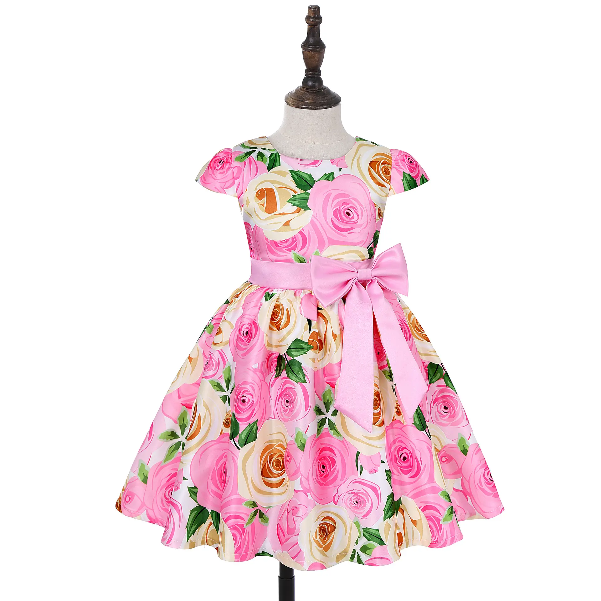 Bán Buôn Mới Nhất Thời Trang Cô Gái Bên Trẻ Em Dresses Cho Trẻ Em Ưa Thích Hoa Cánh Hoa Buổi Tối Ít Quần Áo Cô Gái Dresses 10-14