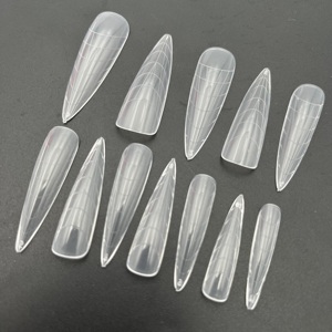 120 adet Stiletto şeffaf formu Sticker parmak uzatma fransız manikür çift sistem kalıp İpucu çift formu Nail İpuçları - Product Image 5