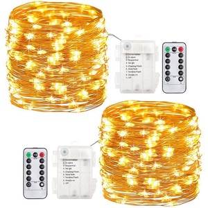 8モード防水電池式銅線LEDクリスマスライトフェアリーストリング屋外ホリデー照明リモコン付き - Product Image 3