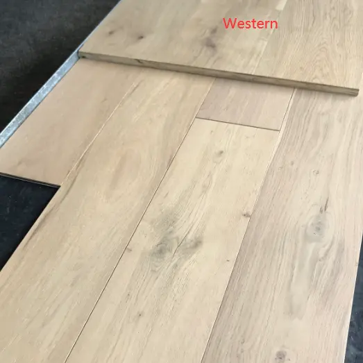 Vendita calda pavimenti in legno lungo plancia larga pavimento in legno massello di quercia marrone