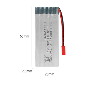 Nhà Máy 802555 3.7V 800mAh có thể sạc lại Li-ion Polymer cho máy bay trực thăng lớn tùy chỉnh máy bay đồ chơi Pin bay không người lái - Product Image 2