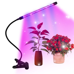 <strong>10W</strong> 10 Dimmable 1-Head <strong>Red</strong>+Blue Full Spectrum Plant Grow Lamp with Adapter, Timer, Clip <strong>Led</strong> Grow Lights - Product Image 1