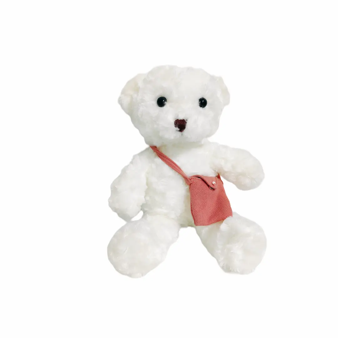 Настройте свой дизайн плюшевый мишка милый белый плюшевый медведь с сумкой