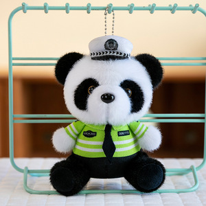 松山玩具批发定制警察泰迪熊吊坠迷你交警医生娃娃毛绒制服包钥匙扣儿童礼品