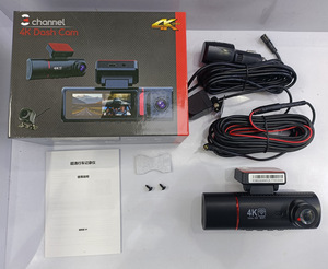 3通道车载DVR UHD 3840*2160 4K 3镜头车内仪表板凸轮记录器视频全球定位系统摄像机24h停车模式