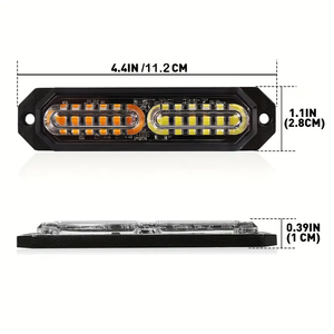 4pcs 12LED表面贴装闪光频闪灯迷你格栅灯头应急频闪灯 - Product Image 2