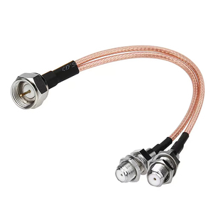 F-loại Splitter Coax Cable f Nam để Dual Nữ adapter 50ohm TV Antenna 3 cách Y loại rg316 Splitter cáp đồng trục - Product Image 4