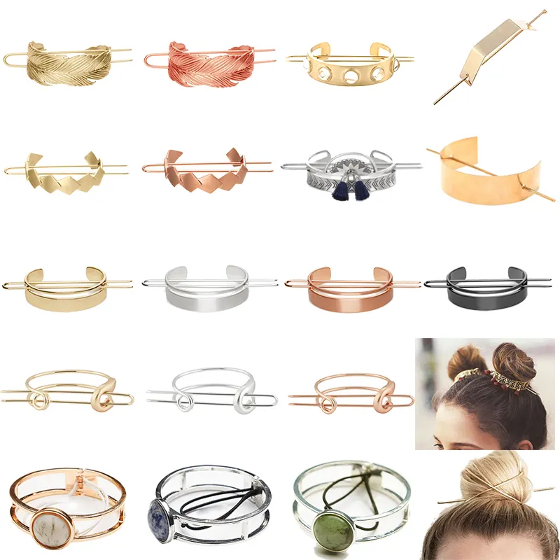 Original Design Alloy Round Top Hairpin Minimalist Bun Holder Cage Stick Girl Accessories Hair Jewelry