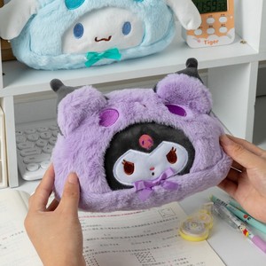 Sevimli kız peluş Kuromi öğrenci büyük kapasiteli kırtasiye kalem çanta makyaj karikatür Cinnamoroll Tote çanta saklama çantası hediye - Product Image 5