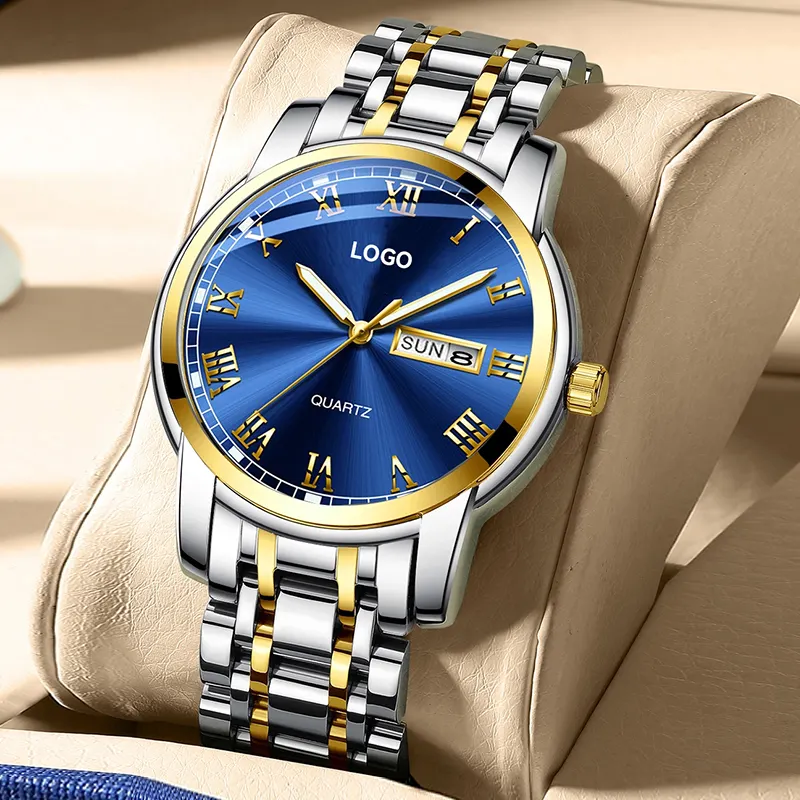 Rvs Luxe Waterdichte Quartz Oem Merk Handen Horloges Custom Logo Horloges Mannen