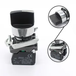 ManHua XB4-BD53 220V maniglia elettrica Standard 3 posizioni Stay Put selettore interruttore a pulsante ritorno a molla - Product Image 5