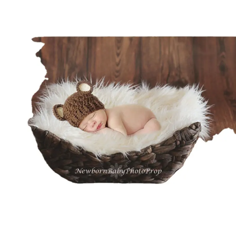 Vendita calda morbido neonato servizio fotografico puntelli coperta e tappetino Swaddle in tinta unita per servizio fotografico