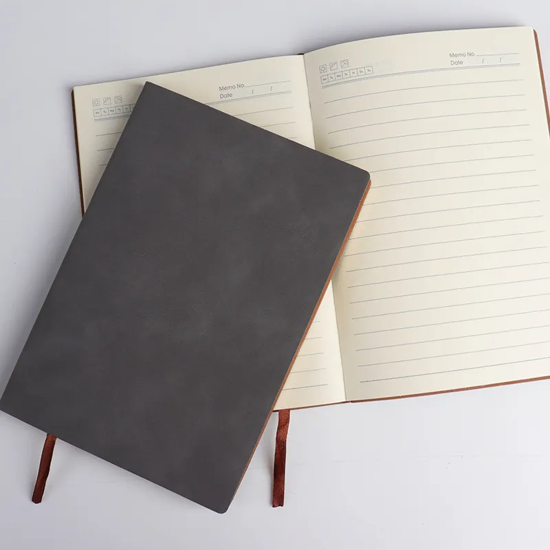 Caderno personalizado com logotipo multi cor couro pu tampa softcover personalizada escritório escola fabricante