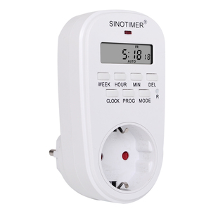 Sinotimer Tm518 Globale Timer Socket-Eu/Us/Uk/Br Plugs, 16a 230V, Lcd-Scherm, 16 Aan/Uit Programma 'S Tijdschakelaar - Product Image 3