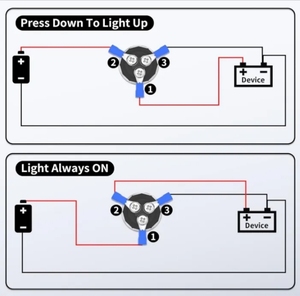 Interruttore di avvio momentaneo 12V-interruttore di accensione a pulsante di avviamento del motore con Led blu per auto - Product Image 4