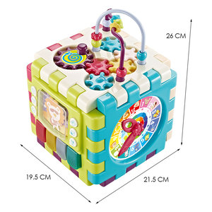 6 in 1 Stem Electronic Toddler Educational Baby <strong>Shape</strong> Match Large Activity <strong>Cube</strong> Bead Maze Game Box Toys