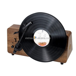 クラシックレトロブラウン垂直補助Rcaラインターンテーブルビニールレコードプレーヤー - Product Image 1