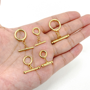 18k镀金OT肘节扣环环和棒扣，用于项链珠宝制作 - Product Image 4
