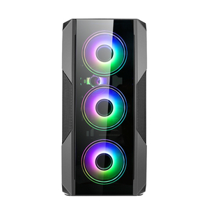 EATX-Funda de vidrio templado para juegos de PC, funda ancha con efecto de luz excelente