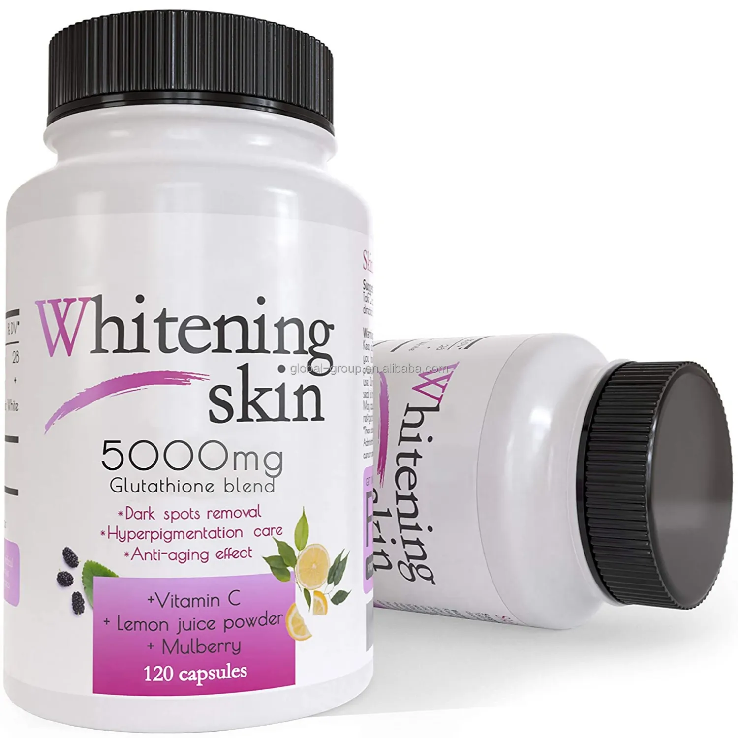 Suplemento de colágeno OEM cápsulas de L-glutationa anti-idade para clareamento da pele vitaminas