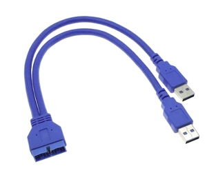 0.3m High <strong>Speed</strong> Dual <strong>2</strong>-port <strong>USB</strong> <strong>3</strong>.0 a to Computer Motherboard 20pin Male to Female Cable Adapter 20-pin <strong>USB</strong> Expansion Cable - Product Image 4