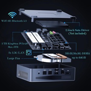 高性能第12/13代核心迷你游戏电脑1240P I7 13700H I3 8 USB Thunderbolt4 2 * DDR4台式游戏电脑美国/欧盟电脑 - Product Image 5