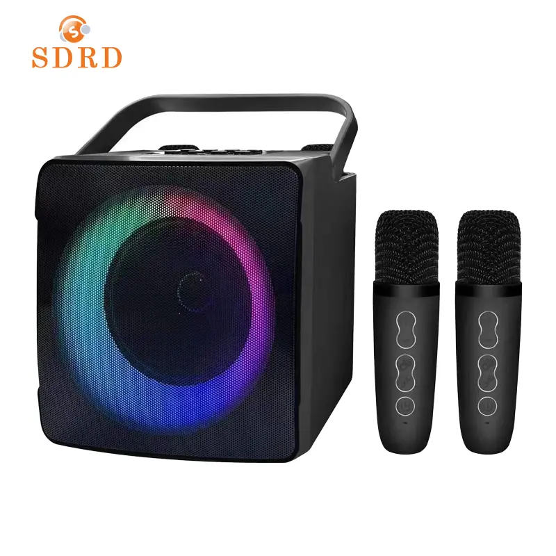 SDRD Sd508 Loudspeaker High Back 4-Inch Subwoofer with Microphone Portable BT Speaker Wireless Audio for Outdoor Party Karaoke