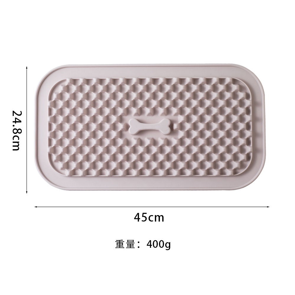 Tapis d'alimentation lente en silicone rainuré (couleur abricot)