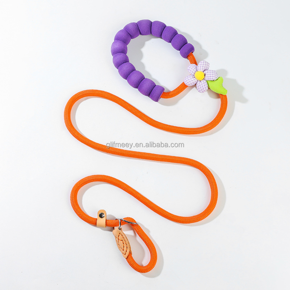 Orange Leash with Flower Decoration
