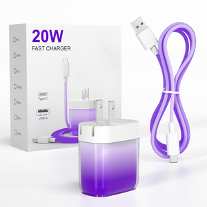 定制彩色标志和包装旅行适配器套装QC3.0 PD3.0壁式充电器适用于苹果安卓手机的Usb充电器 - Product Image 1