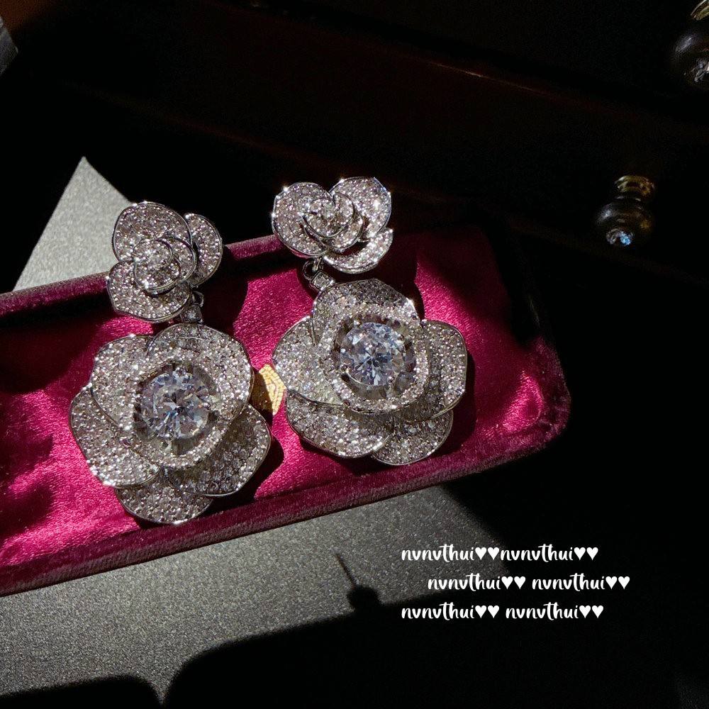 ต่างหูเพทายขนาดใหญ่รูปดอกคาเมลเลียแบบย้อนยุค2025qip-dk2j633