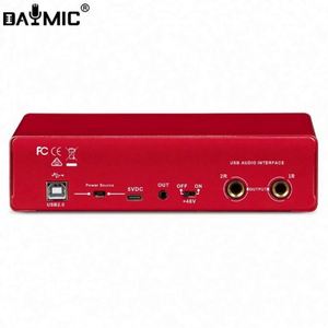 Mini <strong>Audio</strong> <strong>Interface</strong> 2 Channels 24bit 192kHz XLR 6.35MM <strong>Inputs</strong> Usb PC Sound Card Recording for Studio Live Computer - Product Image 6