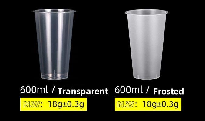 Tasse de 600 ml, transparente/dépolie