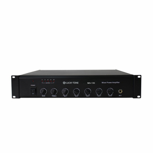 Amplificador mezclador de sistema PA de tamaño 2U de 360W con entradas de micrófono y auxiliar para audio comercial