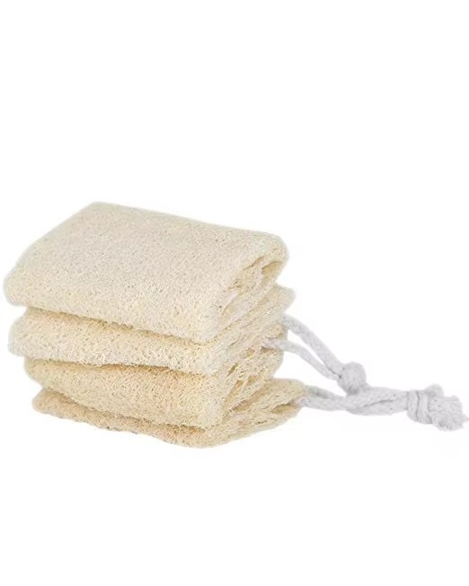 Loofah compressé blanc, 10*7,5*1,5 cm