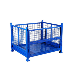Contenedores de apilamiento plegables rentables, equipo de carga y almacenamiento en contenedores de formato de malla de alambre para almacenamiento - Product Image 1