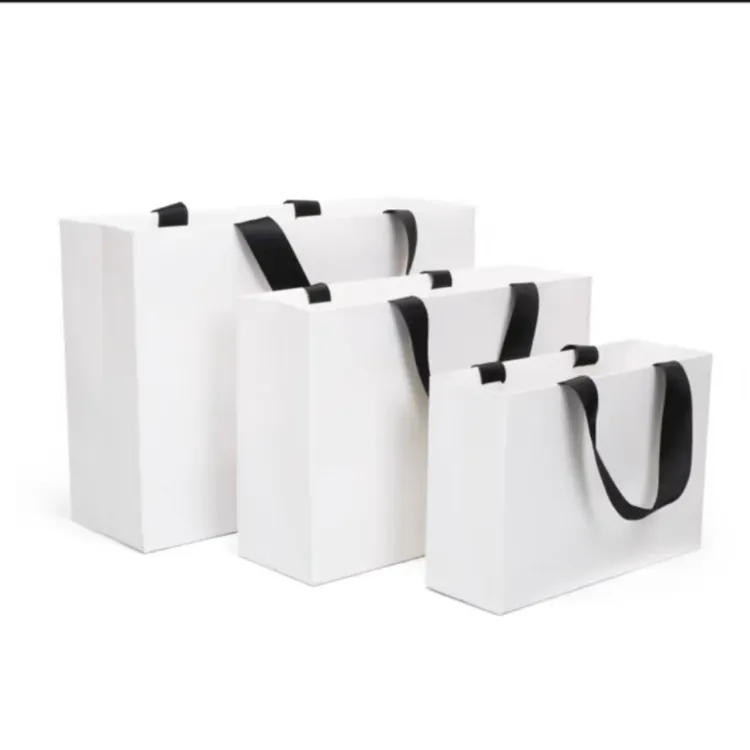 Customized designer Logo Printed shopping paper bag luxury packaging paper bags for gift wrapping