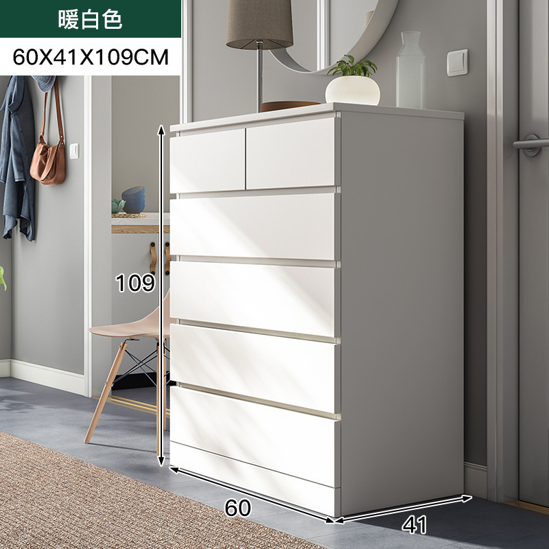 60CM Warm White Five-Layer Six-Drawer