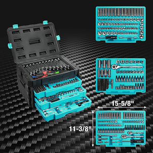 DURATECH 497件机械工具汽车机械工具套装手动专业OEM扳手套筒套装，带3个抽屉工具箱 - Product Image 2